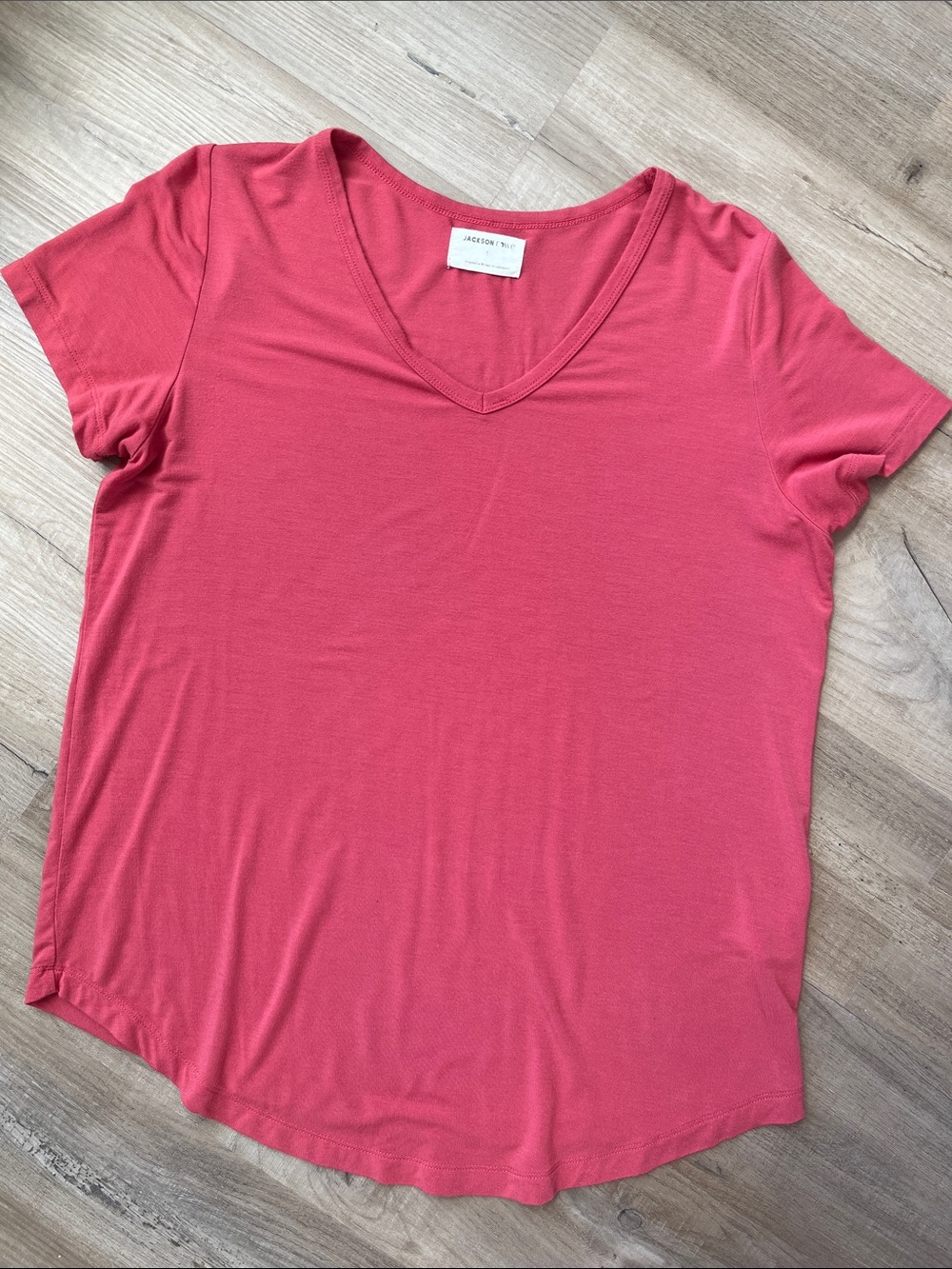 Jackson Rowe Coral V-Neck Short Sleeve Tee